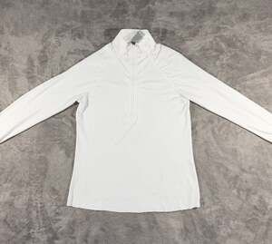 Addison Bay Women's White Mesh Everyday 1/4 Zip Pullover Top Size Large